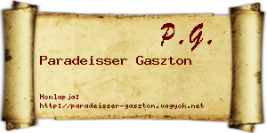 Paradeisser Gaszton névjegykártya